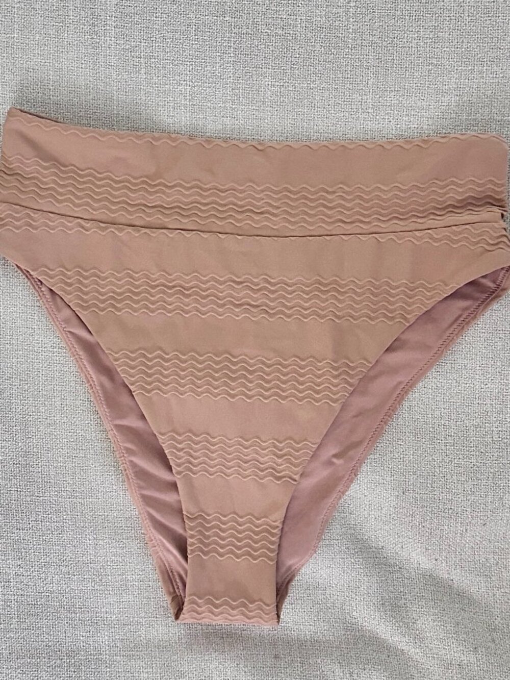 Aerie High Waisted High Cut Bikini Bottom Size Medium Color Tan